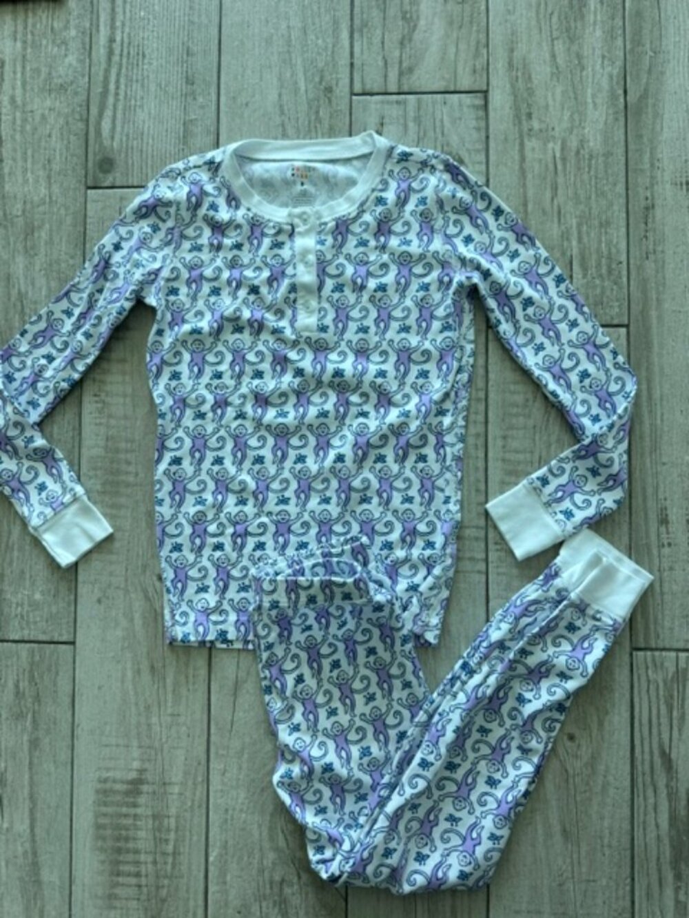 NWOT ROLLER RABBIT Kids 10 Pajama Set Monkey Purple Lavender - Picture 2 of 4